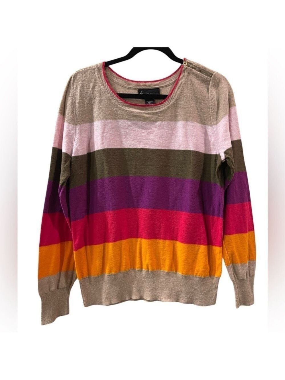 Lane Bryant Women’s Multi-Colored Striped Knit Sweater Plus Size: 14/16